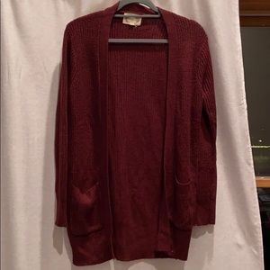 Long Maroon Cardigan